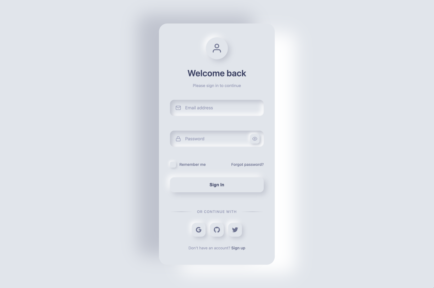 Neumorphism form preview